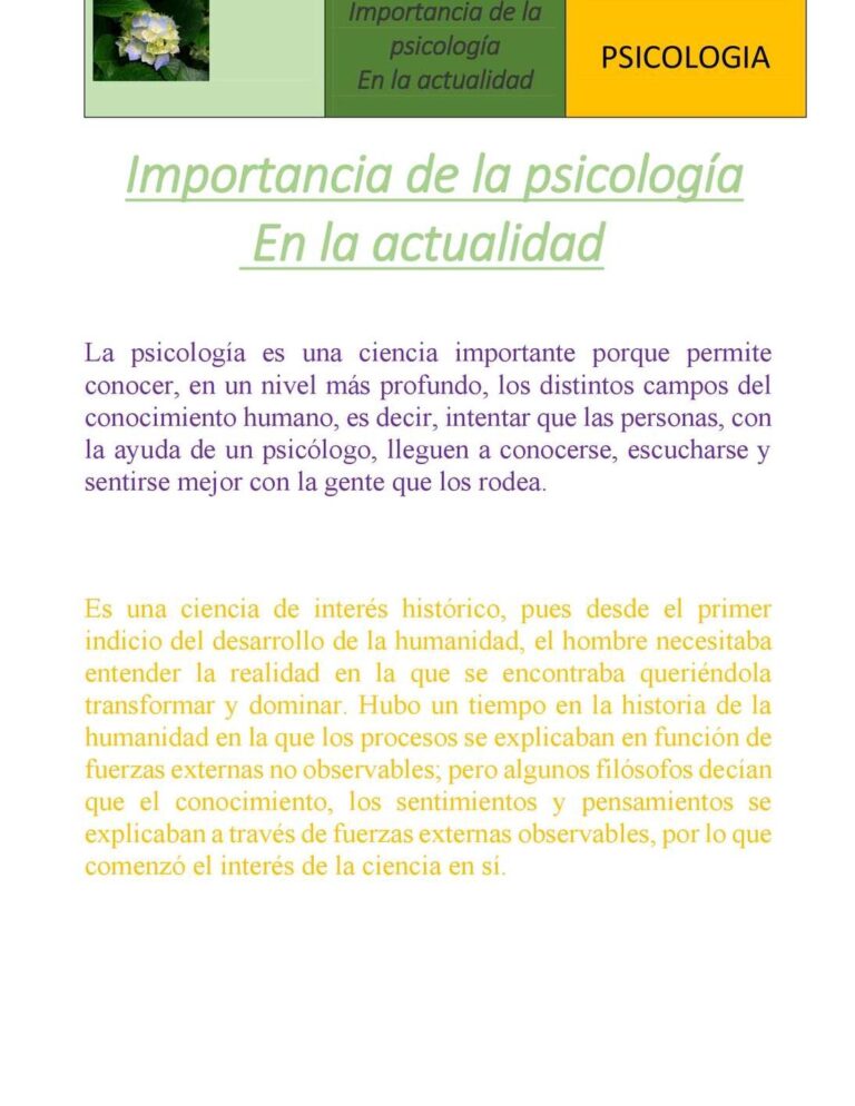 Importancia de la psicología en la actualidad